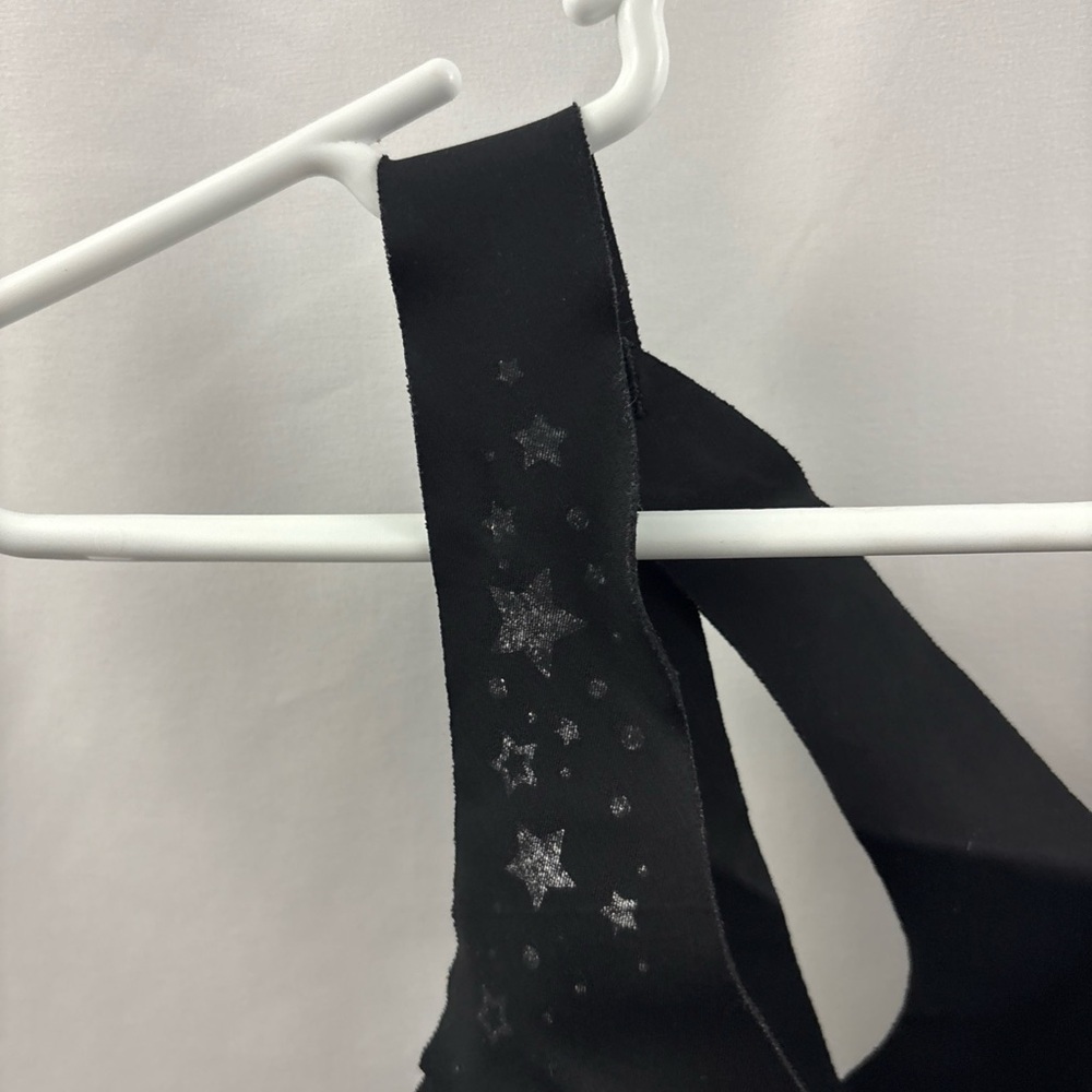 Victoria’s Secret Sports Bra 38D Angel Max Black Stars Strappy Racerback - Picture 5 of 11